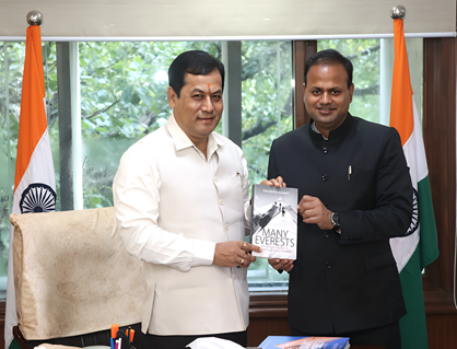 12- Presenting my book to Union Cabinet Minister Shri Sarbananda  Sonowal